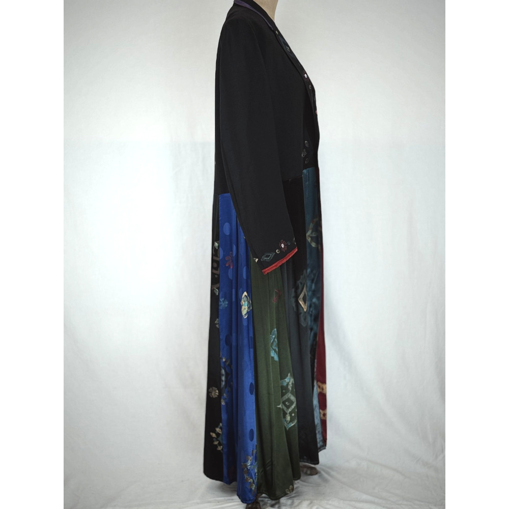 Vintage 90's Staley Gretzinger Black Long Jacket Artwear #50201 One Size - Picture 4 of 11